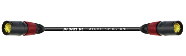 MTI CAT7-PUR-FRNC Ethernet-Kabel, Neutrik EtherCon schwarz, Farbtüllen: rot, 10,0 m