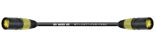 MTI CAT7-PUR-FRNC Ethernet-Kabel, Neutrik EtherCon schwarz, Farbtüllen: gelb, 20,0 m