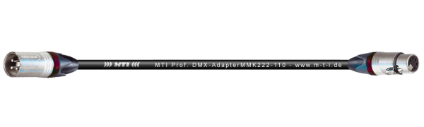 MTI DMX-Adapter, Neutrik XLR-fem. 5p./male 3p., 2x Codierring rot, 3,0 m