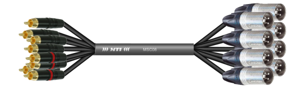 MTI Analog-Loom, XLR-male 3p./RCA Cinch, 8Ch., 3,0 m
