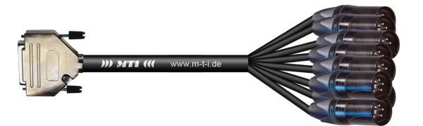 MTI First Class Analog-Loom D-Sub-male 25p./XLR-male, Goldkte., Gewebespliss