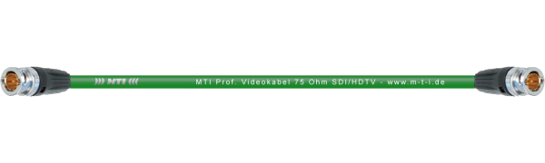 MTI Video-Cable, 2x BNC 75 Ohm, Goldkontakt, SDI/HDTV, grün