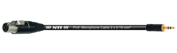 MTI Digital Micro-Cable, Mini-XLR-fem. 4p./3,5mm Klinkenst. 3p. sw., 0,3 m