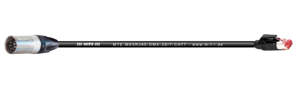 DMX/Ethernet CAT7-PUR/H, XLR-male 5p./RJ45, 0,3 m