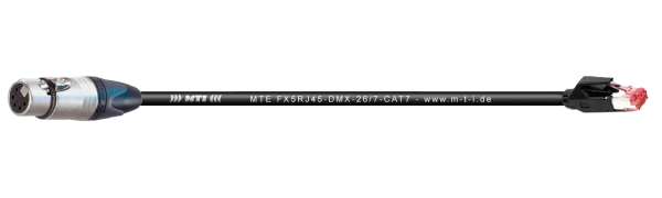 DMX/Ethernet CAT7, XLR-female 5p./RJ45, 0,3 m