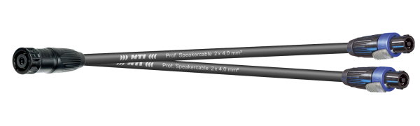 MTI LS-Breakout, 4x 2x4,0mm², Speakon, 1x 8p.female Metall sw./4x male, 0,5 m