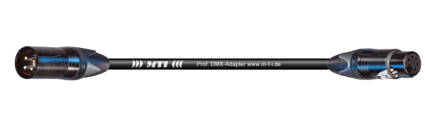 MTI DMX-Adapter, Neutrik XLR-fem. 5p./male 3p., schwarz, 0,2 m