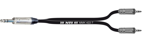 Y-Cable, Neutrik Klinke 3p./2x Mini-Kl.-Stecker. 3p., 2,0 m