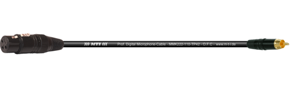 MTI Digital Micro-Cable, XLR-female 3p. sw./Cinch-gold, 10,0 m