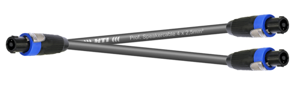 MTI LS-Y-Kanalsplit, 2x 4x2,5mm², Speakon, 1x 4p.fem. Metall sw./2x 4p.male Metall, 1,0 m