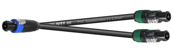 MTI LS-Y-Kanalsplit, 2x 4x2,5mm²,1x Speakon Metall, 2x 4p. male, 1,0 m