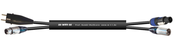MTI Prof. DMX-Kombi-Core, Schukost. XLR-fem.3p., PowerCon blau XLR-male 3p.