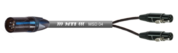 MTI First Class Digital-Loom, XLR-male 4p. sw./2x Mini-XLR-fem. 4p. sw., 3,0 m