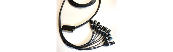 MTI First Class-Loom, Messerleiste 30p. XLR-male 3p., Goldkte., 10Ch.