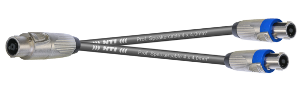MTI LS-Breakout-Cable, 4x4,0 mm², Speakon 8p.male, 2x Speakon 4p.male, 10,0 m