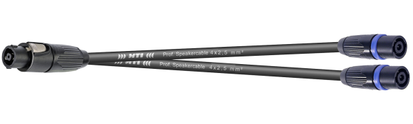 MTI LS-Breakout, 2x 4x2,5mm², Speakon, 1x 8p. female Metall sw./2x 4p. male, 0,5 m/1,5 m