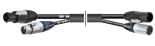 MTI Prof. DMX-Kombi-Core 1x Powercon TRUE1-IN/OUT XLR-fem./male 5pol., 0,5 m
