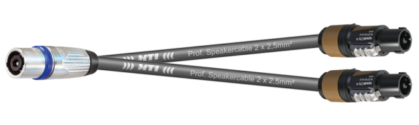 MTI LS-Y-Kanalsplit, 2x 2x2,5mm², Speakon Metall, 4p.fem./2x 2p.male