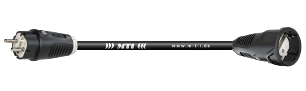 MTI Lastverlängerung, Schuko St./Bu. T2-D IP54 Gummi, franz./belg. Norm 3x 2,5 mm²