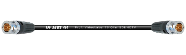 MTI Video-Cable, 2x BNC 75 Ohm, Goldkontakt, SDI/HDTV 4K, 12G, sw.