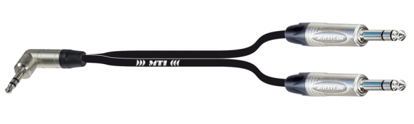 Y-Cable, Neutrik Winkel-Mini-Kl. 3p./2x -Klinke 3p., 5,0 m