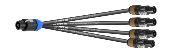 MTI LS-Breakout, 4x 2x2,5mm², Speakon, 1x NL8FC/4x 4x NL2FXX-W-S, 0,5 m