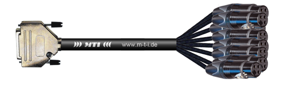 MTI First Class Analog-Loom D-Sub-male 25p./XLR-fem., Goldkte., Gewebespliss