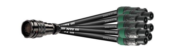 MTI Splissadapter, 32x 1,5 mm², PACOM 37p. male o.Ü.- 8x Speakon 4p., 2,0 m