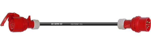 Lastverlängerung, CEE-5p. St./Bu. rot, 250 V/16 A, 5x 2,5 mm²