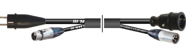 MTI Prof. Kombi-Core Schuko-Bu./XLR-male, Schuko-St./ XLR-fem.