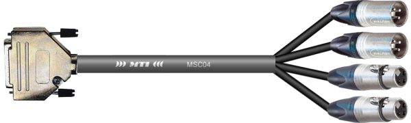 MTI Analog-Loom, Sub-D 15pol. EMV, XLR-fem./male 3p., 4Ch.