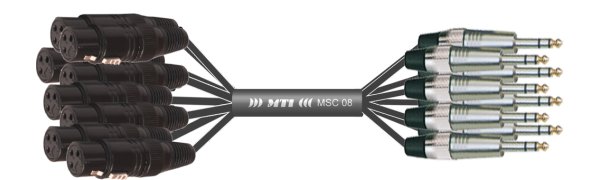 MTI Analog-Loom, XLR-fem./Klinke 3p., 8Ch.