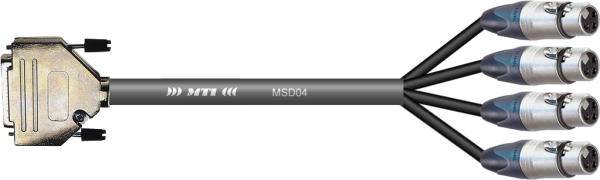 MTI Digital-Loom, 1x D-Sub-male 25p.,4x XLR-fem. 3pol. Input
