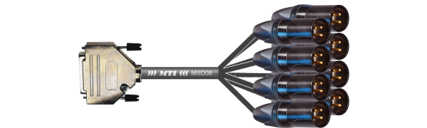 MTI First Class Analog-Loom D-Sub-male 25p./XLR-male, Goldkkte. 8 Ch. 