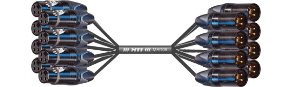 MTI First Class Analog-Loom, XLR-fem./male 3p. sw. Goldkontakte, 8Ch.