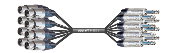 MTI First Class Analog-Loom, XLR-fem. 3p./Klinke 3p., 8Ch.