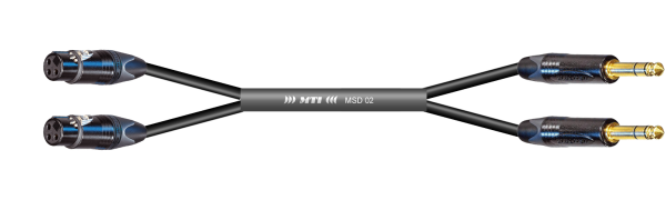 MTI First Class Digital-Loom, XLR-fem./Klinke 3p., 2 Ch., sw, gold