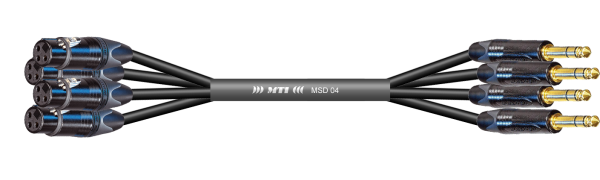 MTI First Class Digital-Loom, XLR-fem./Klinke 3p., 4 Ch., sw, gold