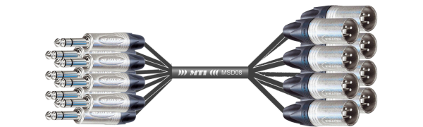 MTI First Class Analog-Loom, XLR-male 3p./Klinke 3p., 8Ch.