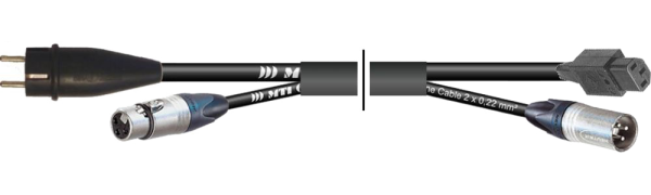 MTI Prof. Kombi-Core 1x Kaltg.-Bu./1x XLR-male auf 1x Schuko St.-VG/1x XLR-fem.