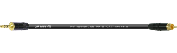 MTI Instr.-Cable, Mini-Klinke 2pol./RCA Cinch Goldkontakte, schwarz