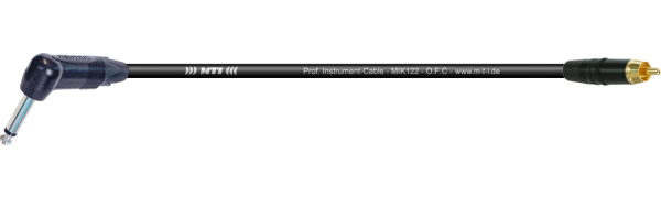 MTI Instr.-Cable TP7022, Neutrik Winkel-Kl. 2p./RCA Cinch Goldkontakte, schwarz 
