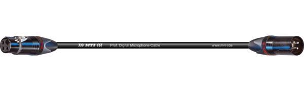MTI Prof. DMX-Cable, Neutrik XLR-fem./male 3p. schwarz, Farbcodierringe rot 