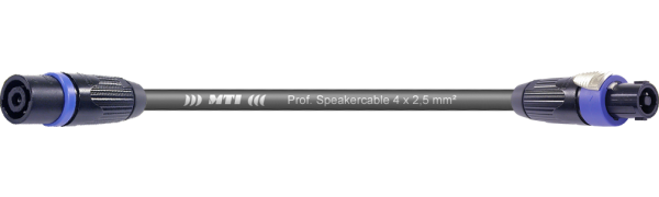 MTI Speakercore, 4x 2,5mm², Speakon 4pol. Metall fem/male, schwarz