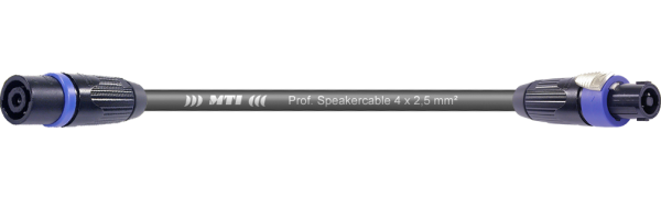 MTI Speakercore, 4x 2,5mm², Speakon 4pol. Metall female/male, schwarz