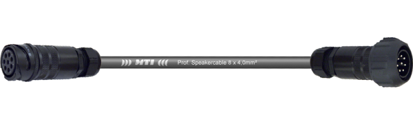 MTI Speakercore, 8x 4,0 mm², Rigging, PACOM 8pol. fem.o.Ü./male mit Ü.-Mutter