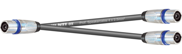 MTI LS-Y-Kanalsplit, 2x 4x2,5mm², Speakon, 3x 4p.fem. Metall, 0,25 m