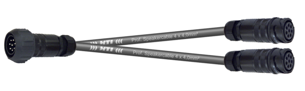 MTI LS-Breakout-Cable, 4x4,0 mm², PACOM 8p.male m.Ü., 2x fem. o.Ü. DO-Y 1, 1,0 m