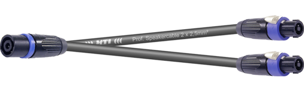 MTI LS-Y-Kanalsplit, 2x 2,5mm², Speakon 4 p.fem./2x male, Metall sw., 1,5 m