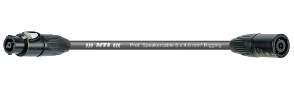 MTI Speakercore, 8x 4mm² Rigging, Speakon 8pol. Metall female/male, schwarz